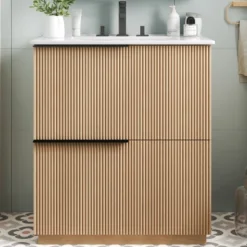 Christopher Knight Home Quillen Modern 30" Bathroom Vanity With Ceramic Sink And Drawers -Christopher Knight Home GUEST e23f0833 7de8 4a78 a11d 3163c8f8dffe