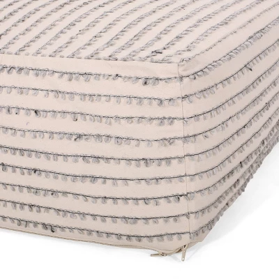 Gaddie Boho Rectangular Bean Bag Ottoman White/Gray/Black - Christopher Knight Home 6 Gaddie Boho Rectangular Bean Bag Ottoman White/Gray/Black - Christopher Knight Home - Image 4