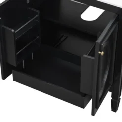 30"W Vintage Bathroom Vanity With Sink, Bathroom Cabinet With Adjustable Shelf, Drawer, Door Shelves And Soft Closing Door-Christopher Knight Home -Christopher Knight Home GUEST e49ef26b 547c 4988 9625 2929005c8ba2