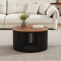 Christopher Knight Home Zanvia 30" Round Acacia Wood Coffee Table With Slatted Base -Christopher Knight Home GUEST e682f8b2 c545 491d bee0 4c40a12322ed