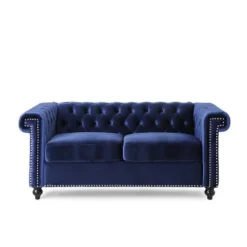 Brinkhaven Modern Glam Tufted Velvet Loveseat With Nailhead Trim - Christopher Knight Home -Christopher Knight Home GUEST e6dbdeaf b34f 4bb9 8c55 a2bef1478ebe