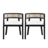 Christopher Knight Home Cinnabar 19.75" Seat Height Upholstered Rubberwood Tub Dining Chairs With Cane Back(Set Of 2) -Christopher Knight Home GUEST e99474a4 1f79 4f96 b3ea 1de29248566c