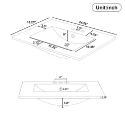 Christopher Knight Home Able 24" Bathroom Vanity With Ceramic Sink, 2-Tier Pull-Out Basket And Deep Drawer -Christopher Knight Home GUEST ea502f24 c01b 492c a8a5 8dc0834fb7fc