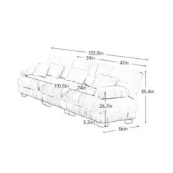 Christopher Knight Home Coral 134" 3-Seater Sectional Sofa Chenille Upholstered Furniture For Living Room -Christopher Knight Home GUEST eb321623 2176 4c0b 89ee a0b6b539c0e7