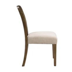 Set Of 2 Elegant Wooden Dining Chairs With Chenille Upholstered Seat, Solid Rubberwood Frame - Christopher Knight Home -Christopher Knight Home GUEST ec15c0b5 7093 4dd2 8e81 5827445baeae