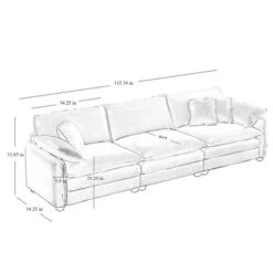 Christopher Knight Home Johnson Mid-Century Modern 115.34" Wood And Corduroy Upholstered 3-Seater Sectional Sofa -Christopher Knight Home GUEST ecd18c2e 3838 4ac9 aaf6 31677b1177aa