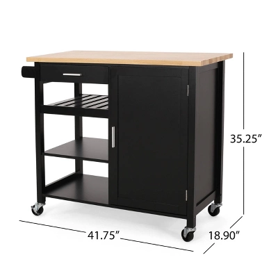 Westcliffe Contemporary Kitchen Cart With Wheels - Christopher Knight Home 13 Westcliffe Contemporary Kitchen Cart With Wheels - Christopher Knight Home - Image 11