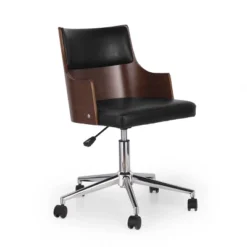 Rhine Mid-Century Modern Upholstered Swivel Office Chair - Christopher Knight Home -Christopher Knight Home GUEST ee27ae5a d641 4616 85d9 0b4cc98a2d4f