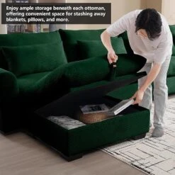 Christopher Knight Home Cleveland Luxurious U-Shaped Corduroy 157.5" Sectional Sofa With Storage Ottomans And 4 Waist Pillows -Christopher Knight Home GUEST eeb70947 d713 4851 a400 8c34df752760