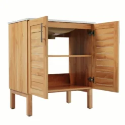 Christopher Knight Home Ramona 30" Mid-Century Modern Bathroom Vanity With Ceramic Sink, Antique Natural -Christopher Knight Home GUEST ef062442 201f 48dd 9ac4 3c79abe589ac