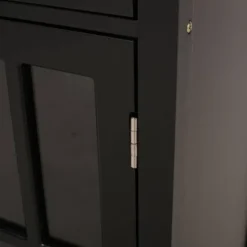 Byway Contemporary Kitchen Cart With Wheels Black/Natural - Christopher Knight Home -Christopher Knight Home GUEST f0777a32 e81b 45c6 a440 23c84b837d92