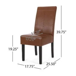 Christopher Knight Home Set Of 2 Pertica Faux Leather Upholstered T Stitch Dining Chairs Cognac Brown/Espresso -Christopher Knight Home GUEST f1ffe5ab 4637 4067 a401 bf3d33f50f53