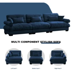 Christopher Knight Home Crane 130" Modern 3 Seater Velvet Sofa With Bolstered Armrests -Christopher Knight Home GUEST f24fe296 d1ae 4316 96b7 16fb089ba3d2