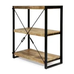 Brinkley Modern Industrial Handcrafted 3 Shelf Mango Wood Shelving Unit Natural/Black - Christopher Knight Home 12 Brinkley Modern Industrial Handcrafted 3 Shelf Mango Wood Shelving Unit Natural/Black - Christopher Knight Home -Christopher Knight Home GUEST f256dd1f 122d 4ff5 a3b2 eb1fb329eae7