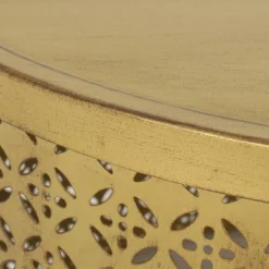 Noxon Boho Lace Cut Iron Coffee Table Gold Brushed Brown - Christopher Knight Home: Pedestal Base, No Assembly Required -Christopher Knight Home GUEST f2ab96f0 d1de 4f3b 9186 1d3b3552238d