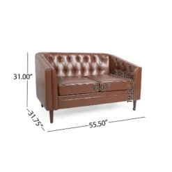 Christopher Knight Home Cantrell Faux Leather Tufted Loveseat -Christopher Knight Home GUEST f40cab92 0eee 413a 9f48 7a76434932fe