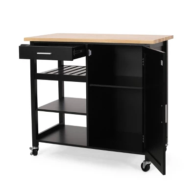 Westcliffe Contemporary Kitchen Cart With Wheels - Christopher Knight Home 7 Westcliffe Contemporary Kitchen Cart With Wheels - Christopher Knight Home - Image 5