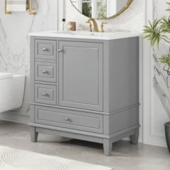 Christopher Knight Home Thomas 30" Bathroom Vanity With Sink, One Door With Shelf And Three Drawers 33 Christopher Knight Home Thomas 30" Bathroom Vanity With Sink, One Door With Shelf And Three Drawers -Christopher Knight Home GUEST f4a8249a 361e 4f3d 84b6 7a8ff7e27303
