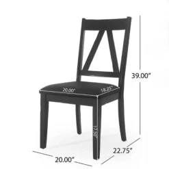 2pk Fairgreens Farmhouse Upholstered Wood Dining Chairs Black - Christopher Knight Home 21 2pk Fairgreens Farmhouse Upholstered Wood Dining Chairs Black - Christopher Knight Home -Christopher Knight Home GUEST f50fd45f ce38 454d a1e2 2ccf7b205937