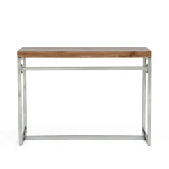Berea Rustic Glam Handcrafted Acacia Wood Desk Natural/Silver - Christopher Knight Home -Christopher Knight Home GUEST f53f3d28 1828 44f7 ab1b 01082d8ec5f7