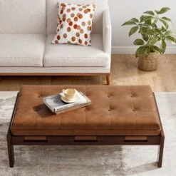 Christopher Knight Home Fitch Contemporary Tufted Faux Leather Upholstered Ottoman