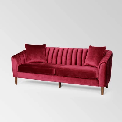 Ansonia Contemporary Velvet Sofa - Christopher Knight Home 9 Ansonia Contemporary Velvet Sofa - Christopher Knight Home - Image 7