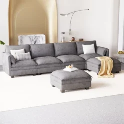 Christopher Knight Home 141.5'' Fabric U-Shaped Sectional Sofa With Ottoman And Pockets 19 Christopher Knight Home 141.5'' Fabric U-Shaped Sectional Sofa With Ottoman And Pockets -Christopher Knight Home GUEST f6526d41 7f15 4a79 bad5 6a1d6d8596ab