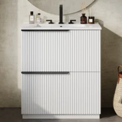 Christopher Knight Home Coralie Modern 30" Bathroom Vanity With Ceramic Sink And Full-Extension Drawers -Christopher Knight Home GUEST f8b7c4b9 1bec 4caf 8b67 8c50e7a59ca8