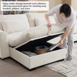 Christopher Knight Home Marsh Corduroy Loveseat With Movable And Storage Ottomans -Christopher Knight Home GUEST f8d35013 9d77 48b4 8ed4 401720088009