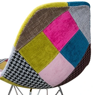 Set Of 2 Wilmette Patchwork Fabric Chair Black/Pink/Green - Christopher Knight Home 4 Set Of 2 Wilmette Patchwork Fabric Chair Black/Pink/Green - Christopher Knight Home - Image 2