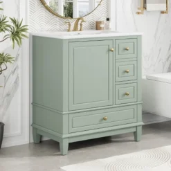 Christopher Knight Home Thomas 30" Bathroom Vanity With Sink, One Door With Shelf And Three Drawers 35 Christopher Knight Home Thomas 30" Bathroom Vanity With Sink, One Door With Shelf And Three Drawers -Christopher Knight Home GUEST fb3180e2 f8e3 43b5 8da7 2dd801f74aff