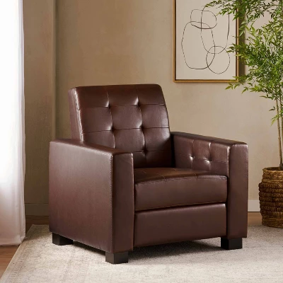Craigue Contemporary Tufted Faux Leather Pushback Recliner - Christopher Knight Home 3 Craigue Contemporary Tufted Faux Leather Pushback Recliner - Christopher Knight Home
