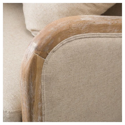 Crenshaw Fabric Wing Chair Beige - Christopher Knight Home 4 Crenshaw Fabric Wing Chair Beige - Christopher Knight Home - Image 2