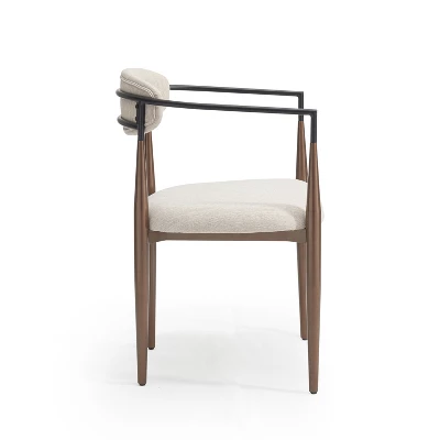 Christopher Knight Home Teuvo Modern Fabric Upholstered Iron Dining Chairs (Set Of 2) 7 Christopher Knight Home Teuvo Modern Fabric Upholstered Iron Dining Chairs (Set Of 2) - Image 5