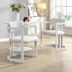 Christopher Knight Home Celica Modern Faux Wood Finish Upholstered Metal Dining Chairs (Set Of 2) -Christopher Knight Home GUEST fd533f36 db7e 4c0f a578 4b705cbc122d