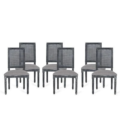 Christopher Knight Home Brownell French Country Wood And Cane Upholstered Dining Chairs (Set Of 6) 15 Christopher Knight Home Brownell French Country Wood And Cane Upholstered Dining Chairs (Set Of 6) - Image 13