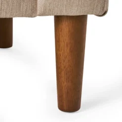 Gamay Contemporary Channel Stitched Fabric Loveseat Beige/Dark Walnut - Christopher Knight Home -Christopher Knight Home GUEST fd908c13 d2df 4c92 a592 34563b8b610f