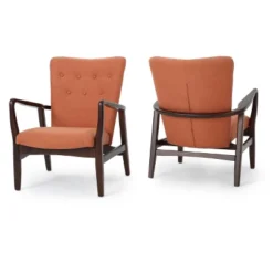 Set Of 2 Becker Upholstered Armchairs - Christopher Knight Home -Christopher Knight Home GUEST ff4a5768 5f54 4ea5 ac7c a4d30dbfb125